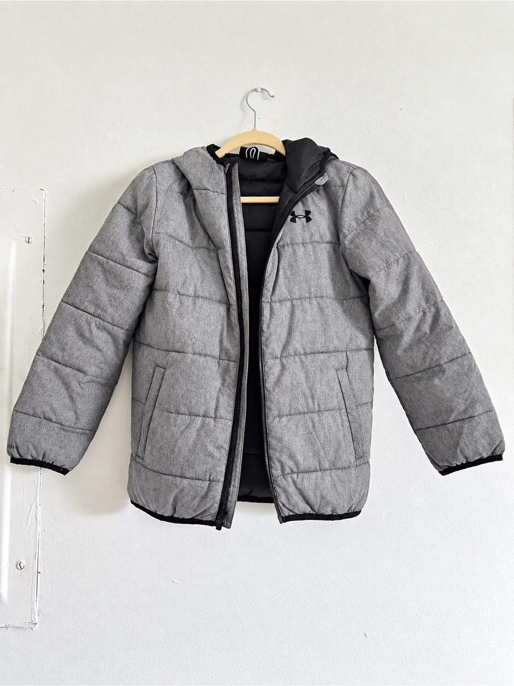 Under Armour Youth Gray Quilted Hooded Puffer Jacket